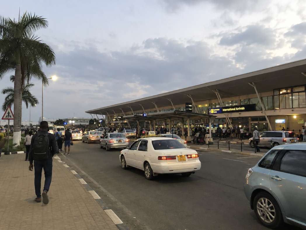 Arrivals area at Lusaka's Kenneth Kaunda International Airport