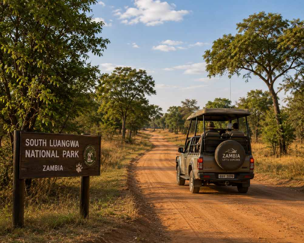 Road leading toward South Luangwa National Park